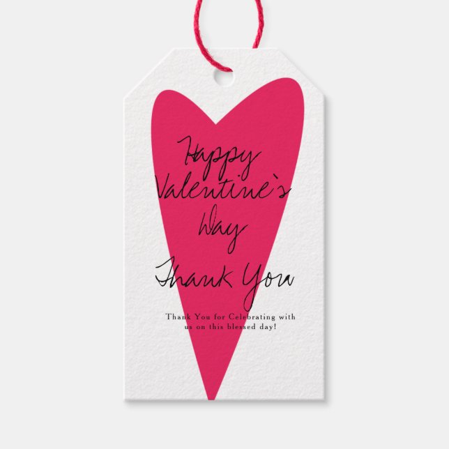 Valentinstag Herzlichen Dank Tag Geschenkanhänger (Vorderseite)