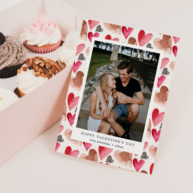 Valentinstag Herzmuster Foto Feiertagskarte (Von Creator hochgeladen)