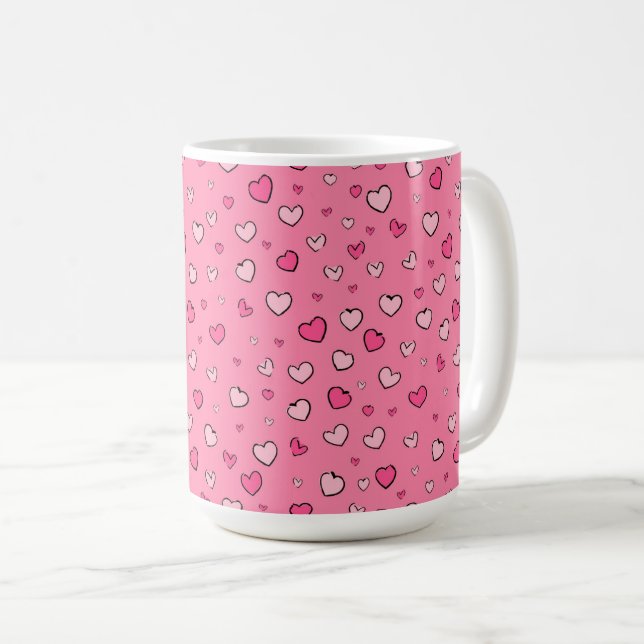Valentinstag Herzmuster Kaffeetasse (VorderseiteRechts)