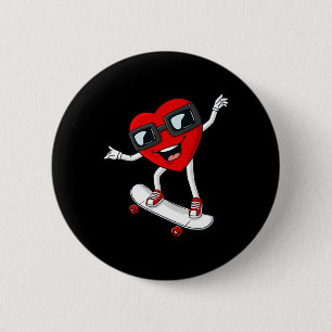 Valentinstag Herzrasen Skateboard Boys Kinder T Button