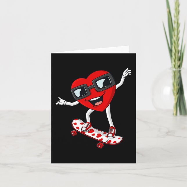 Valentinstag Herzrasen Skateboard Boys Kinder T Karte (Vorderseite)