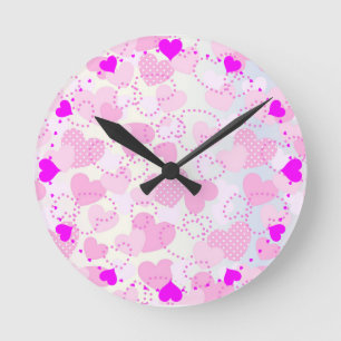 Valentinstag-Hintergrund Runde Wanduhr