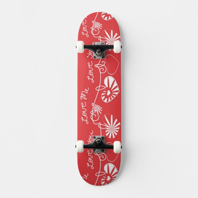 Valentinstag-Hintergrund Skateboard (Vorderseite)