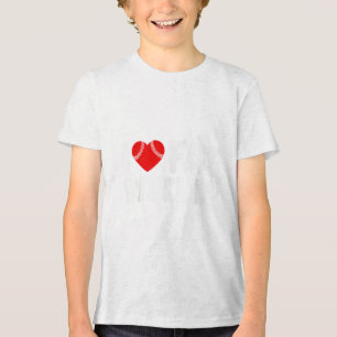 Valentinstag Hippie Groovy Smile Face Herzchen Che Tri-Blend Shirt