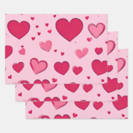 Valentinstag Hörpapier 01 Geschenkpapier Set