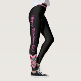 Valentinstag Hört schwarze Leggings Yoga Pants