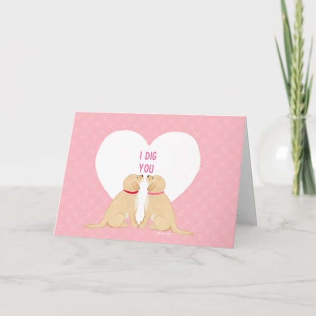 Valentinstag Hunde Grußkarte Feiertagskarte (Vorderseite)