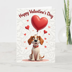 Valentinstag-Hundeherz-Glückwunschkarte Karte