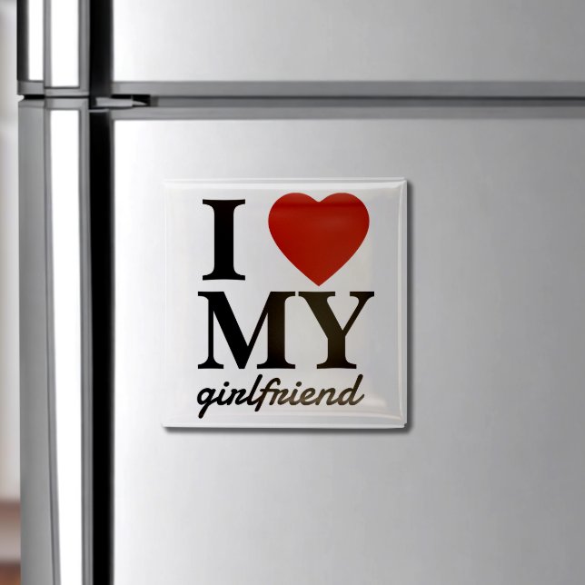 Valentinstag I Liebe Meine Freundin | Boyfriend Magnet (Show your love with an "I Love My Girlfriend" magnetic that sticks to the fridge for everyone to see)