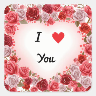 Valentinstag I Liebe Quadratischer Aufkleber