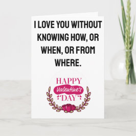 Valentinstag I Liebe Sie, ohne zu wissen, wie Feiertagskarte