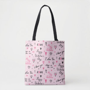 Valentinstag: "I Liebe You" Hintergrund. Tasche