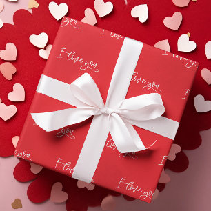 Valentinstag Ich liebe dich Skript Geschenkpapier