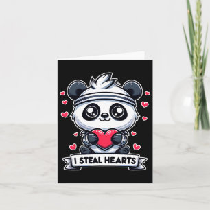 Valentinstag Ich stehle hören Panda Bären Niedlich Karte