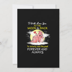 Valentinstag Ich werde dich bis zum Mond und zurüc Feiertagskarte