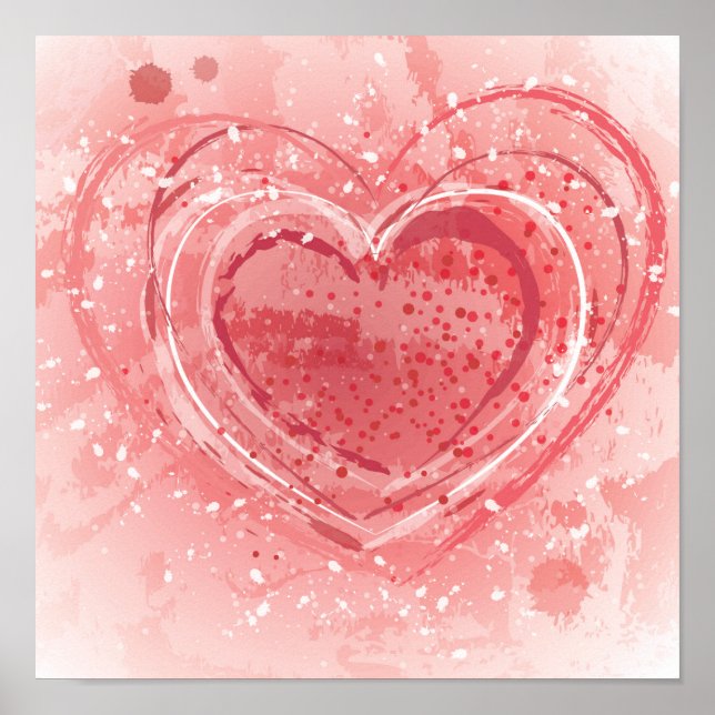 Valentinstag-Illustration Poster (Vorne)