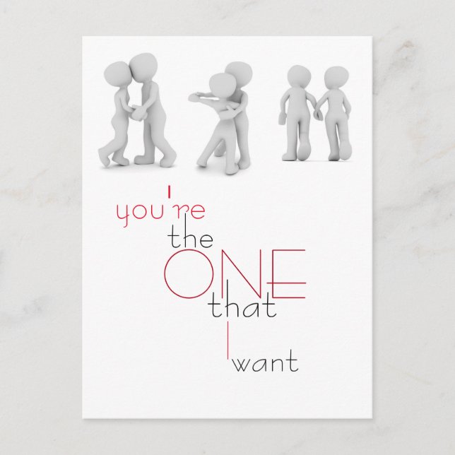 Valentinstag Illustration Postkarte (Vorderseite)