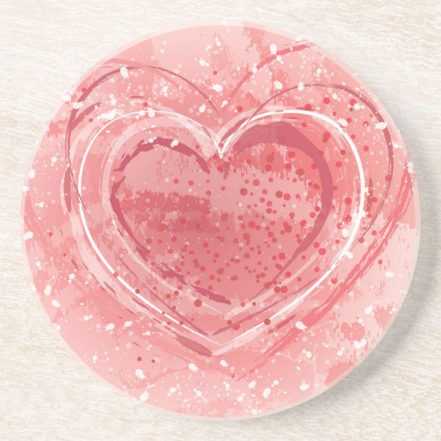 Valentinstag-Illustration Sandstein Untersetzer (Vorne)