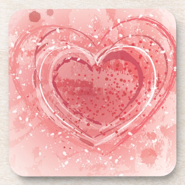 Valentinstag-Illustration Untersetzer (Vorderseite)