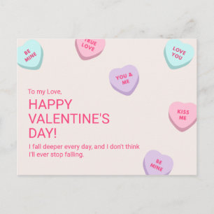 Valentinstag im niedlichen Herz Postkarte