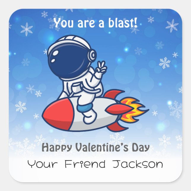 Valentinstag im Unterricht Quadratischer Aufkleber (Vorderseite)