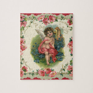 Valentinstag im viktorianischen Stil mit Cherub am