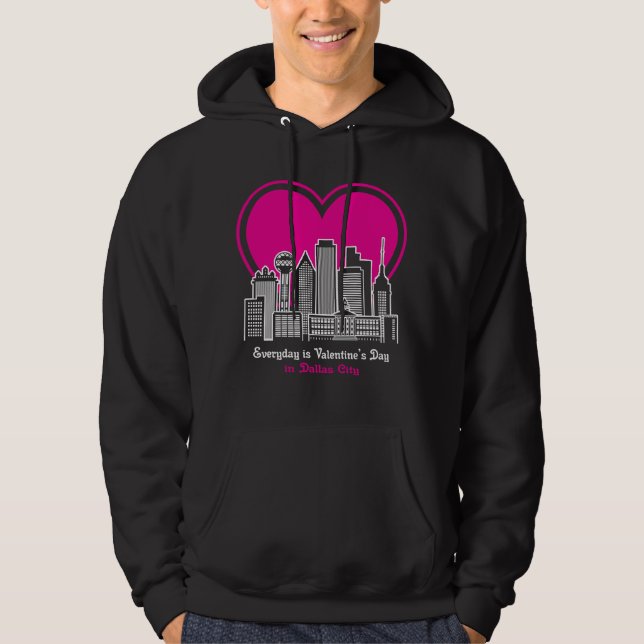 Valentinstag in Dallas Stadt Hoodie (Vorderseite)