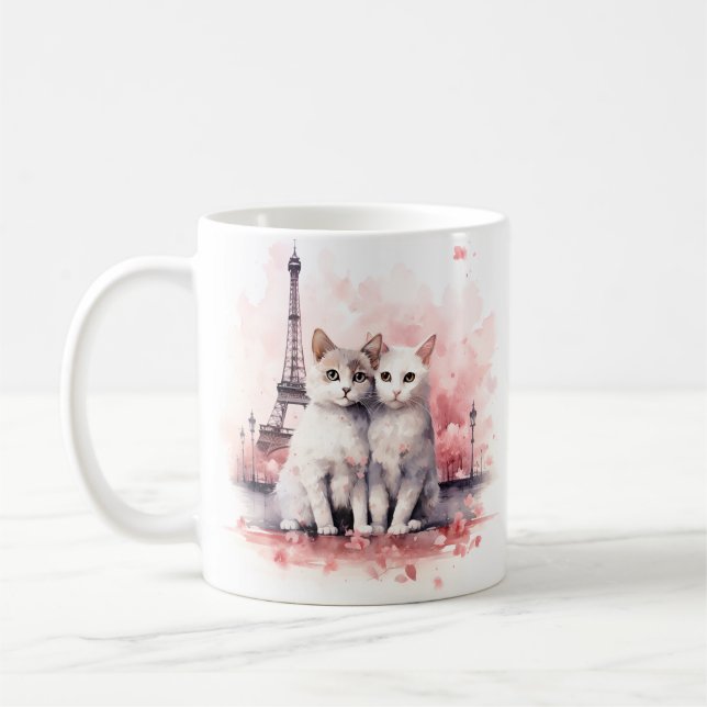 Valentinstag in Paris - Katzen - Tasse (Links)