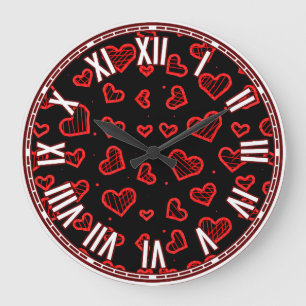 Valentinstag inspiriertes Design Große Wanduhr
