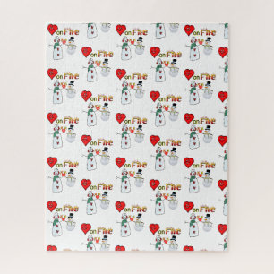Valentinstag Jigsaw Puzzle Hearts Fire Snowman