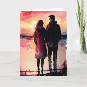 Valentinstag-Jubiläumspaar-Karte Karte