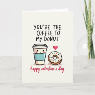 Valentinstag-Kaffee-Donut-Liebeskarte Karte