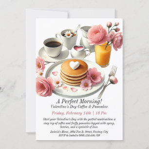 Valentinstag Kaffee & Pancakes Einladung