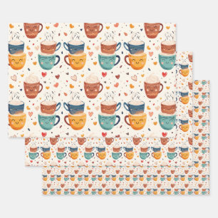 Valentinstag Kaffee Romantische Rösten Geschenkpapier Set