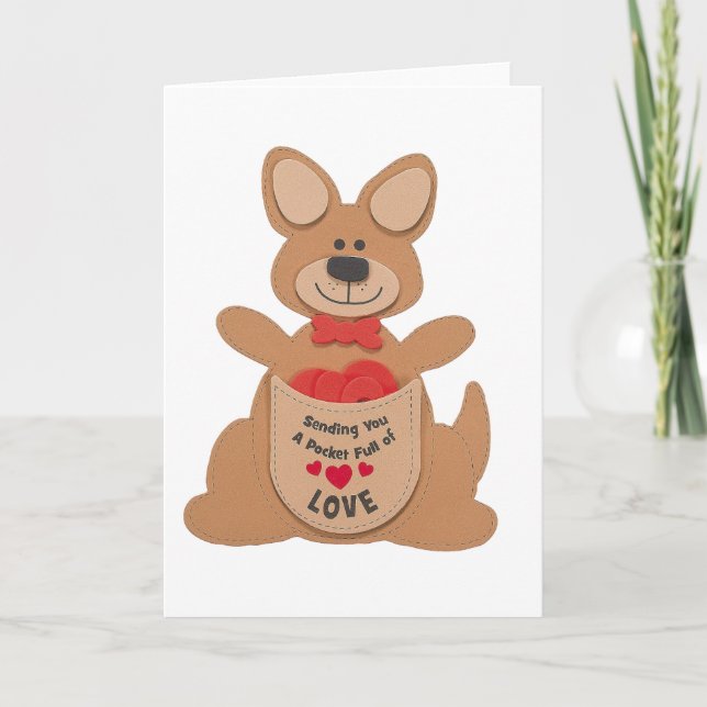 Valentinstag Kangaroos - Urlaubskarte Feiertagskarte (Vorderseite)