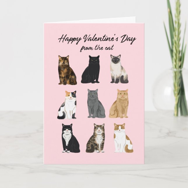 Valentinstag-Karte der Katze Feiertagskarte (Vorderseite)