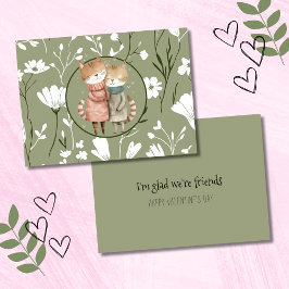 Valentinstag-Karte der niedlichen Katzenfreunde Mitteilungskarte