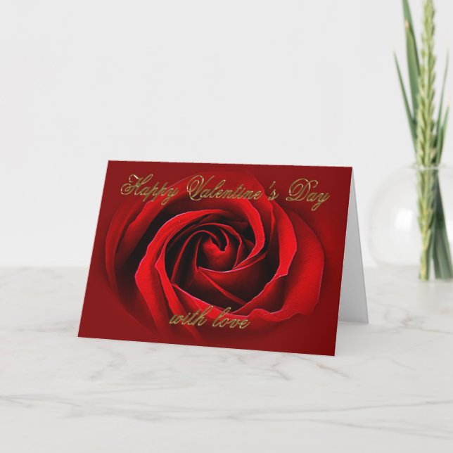 Valentinstag-Karte der rote Rose Feiertagskarte (Vorderseite)