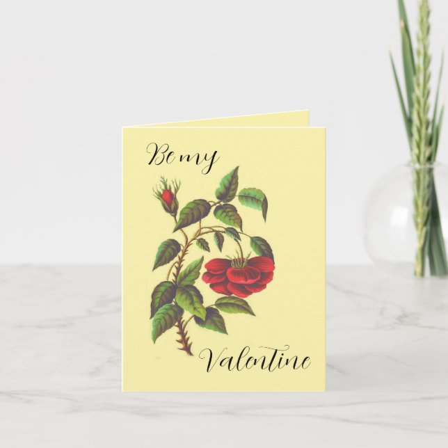 Valentinstag-Karte der Vintagen Rote Rose Karte (Vorderseite)