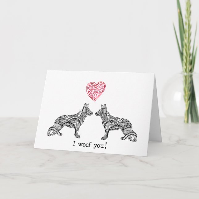 Valentinstag-Karte des Deutschen Hirten Feiertagskarte (Vorderseite)