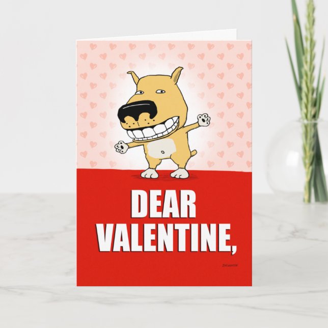 Valentinstag-Karte des Hundes Feiertagskarte (Vorderseite)
