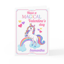 Valentinstag-Karte des niedlichen Magischen Einhor