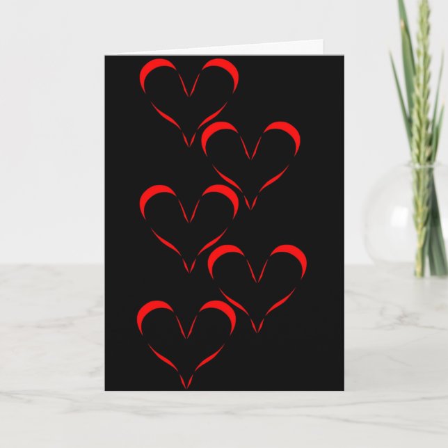 Valentinstag-Karte des schwimmenden Herzens Dankeskarte (Vorderseite)