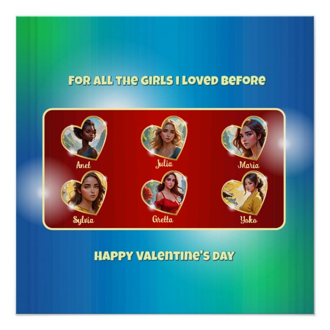 Valentinstag-Karte für Bachelorette Poster (Vorderseite)