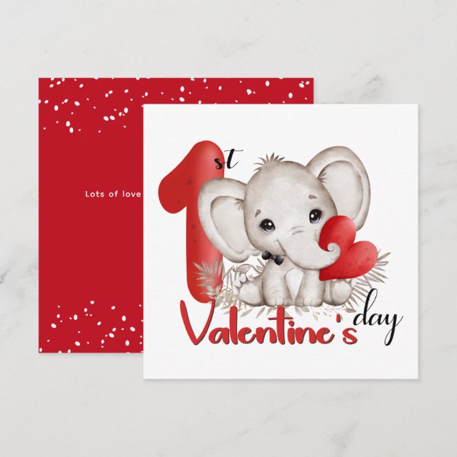 Valentinstag-Karte für einen kleinen Jungen Karte (Vorne/Hinten)