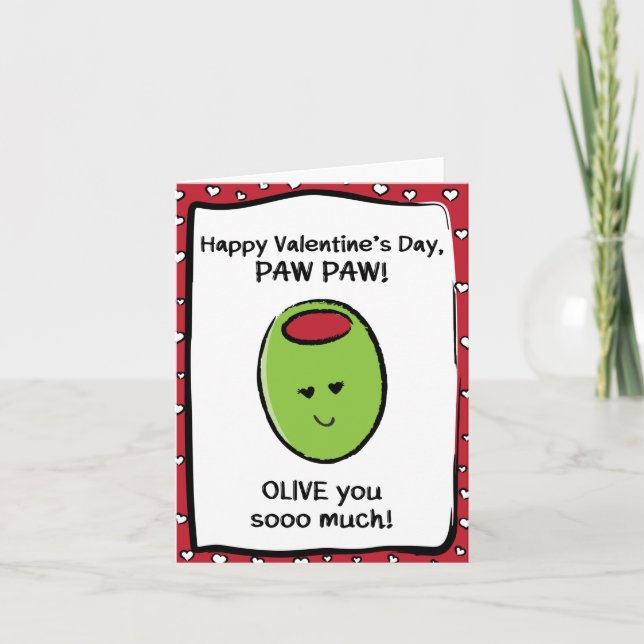 Valentinstag-Karte für Paw Paw Karte (Vorderseite)