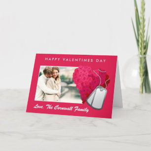 Valentinstag-Karte für Rose und Dog-Tags Feiertagskarte