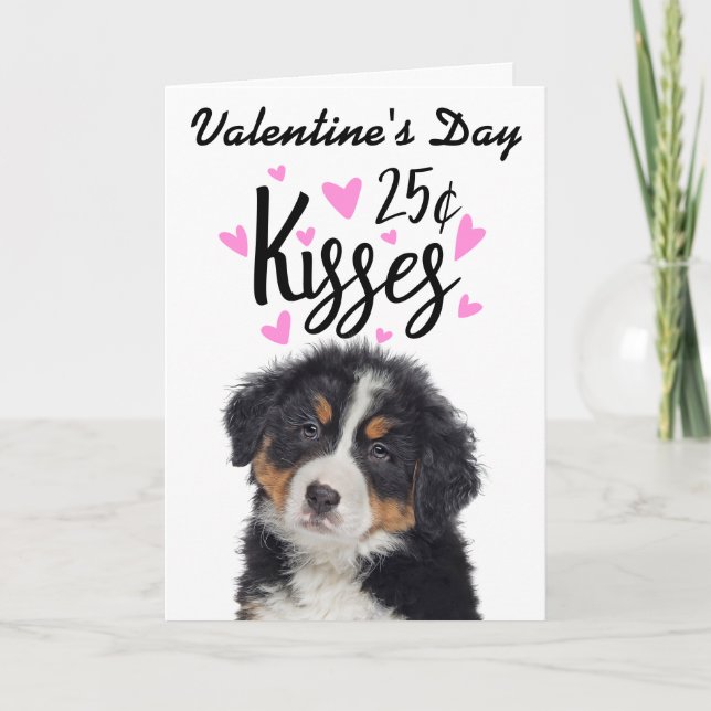 Valentinstag Karte küsse ...vom Hund (Vorderseite)