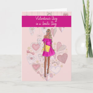 Valentinstag-Karte Lächeln Tag Frau Feiertagskarte