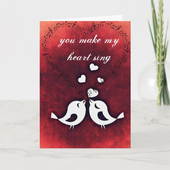 Valentinstag-Karte Liebesvögel Feiertagskarte (Vorderseite)